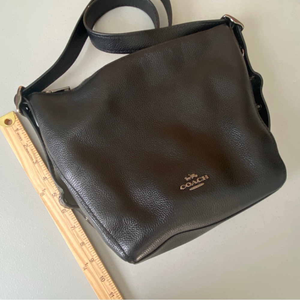 Coach Black Textured Leather Crossbody Bag - Picture 8 of 8